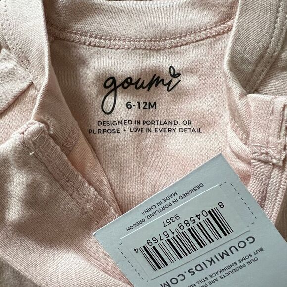 NWT Goumi Kids Rose Footie SZ 6-12 mo Baby Zipper Jumpsuit Pink Bamboo Sleeper - Picture 3 of 3